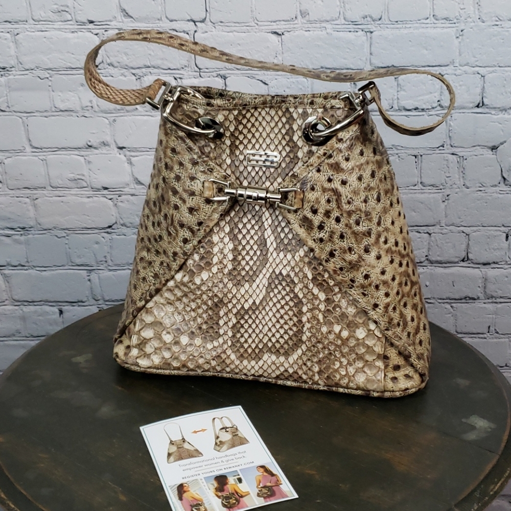 Sophie Python convertible handbag backpack